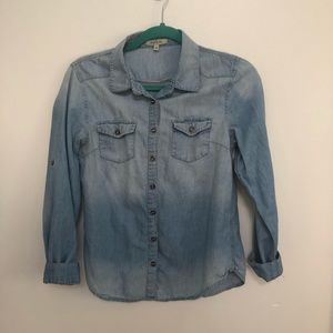 Papaya Light Denim Button Down